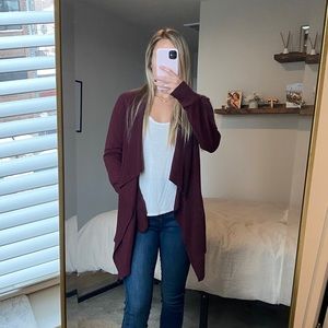 Maroon drapey cardigan